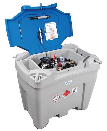 DENIOS Mobile Dieseltankstelle PolyMove PM 450 aus PE, 12 Volt Pumpe, 450 Liter Volumen, 194025