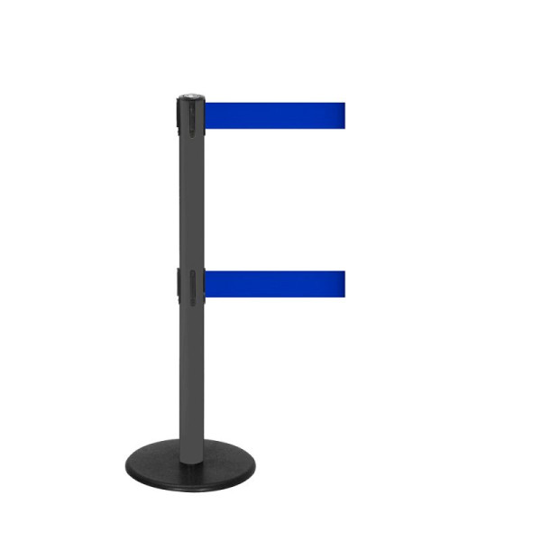 Stein HGS Personenleitsystem -P-Line Duo-, anthrazit, blau, mit Gurtendstück (Standard), Gurtlänge: 2 x 2,3 m, 36399-0302