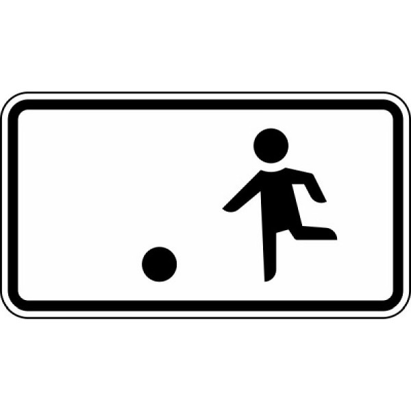 Stein HGS Kinderspielen auf der Fahrbahn und dem Seitenstreifen erlaubt Nr. 1010-10, 420 x 231 mm, Alform, RA2, 1010-10-122