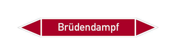 Schilder Klar Rohrleitungskennzeichen Brüdendampf, 100x15 mm Folie selbstklebend, 101487/60