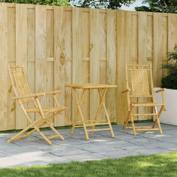vidaXL 3-tlg. Bistro-Set Bambus, 3278526, 8721102608476