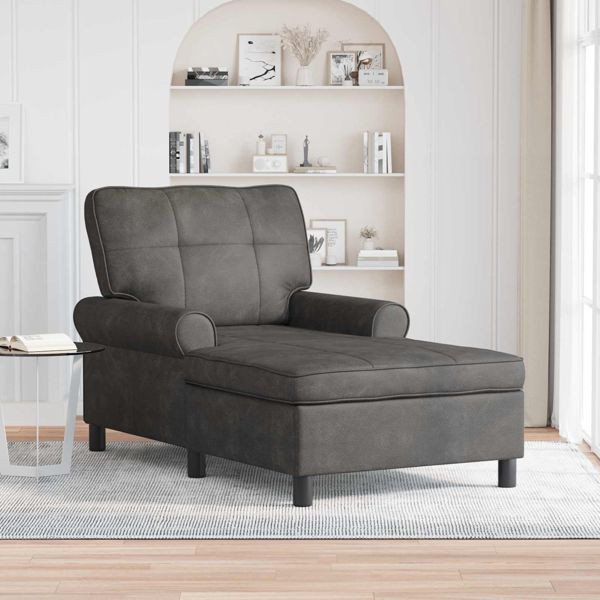 vidaXL Lounge-Liege mit Kissen Schwarz 91 x 157 x 91 cm Antikes PU, 42022917