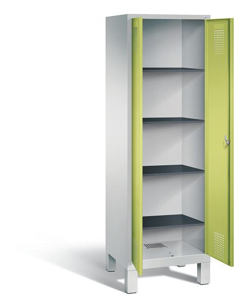 C+P Wäsche-Spind Evolo, H1850xB610xT500mm, Farbe: Lichtgrau / Viridingrün, 48212-20b S10094