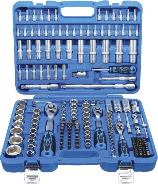 BGS Steckschlüssel-Satz Sechskant, Antrieb 6,3 mm (1/4") / 10 mm (3/8") / 12,5 mm (1/2"), 192-teilig, 2243
