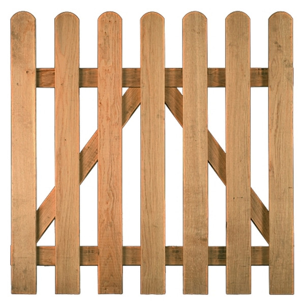 T&J LUKA-Staketenzaun - TOR Eiche, 100 x 100 cm, gerade, Latten 20/90 mm, glatt, Riegel 28/70 mm, 26302