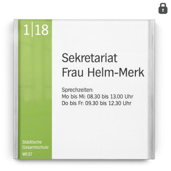 Stein HGS Türschild -Lite Secure-, 149 x 57 mm, lt2009