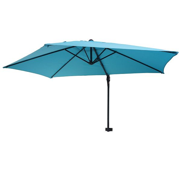 Mendler Wandschirm Casoria, Ampelschirm Balkonschirm Sonnenschirm, 3m neigbar, Polyester Alu/Stahl 9kg, türkis, 46819