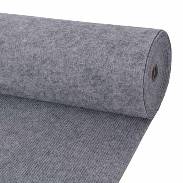 vidaXL Teppich Grau 1,2 x 15 m Polyester, 331338, 8720286380154