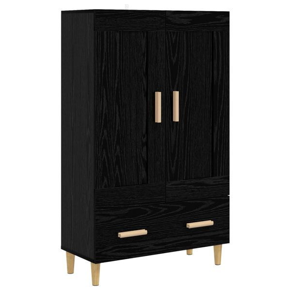 vidaXL Highboard Schwarze Eiche 70 x 31 x 115 cm Holzwerkstoff, 8009851