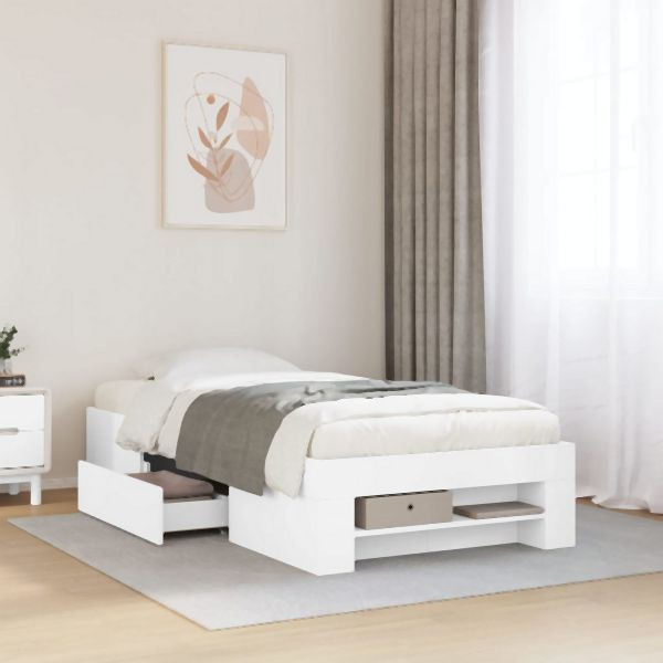 vidaXL Bettgestell Weiß 90x190 cm Holzwerkstoff, 3295520