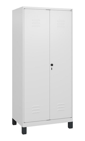C+P Umkleidespind Classic PLUS SW, Füße, 2 Abteile, 1800x800x500mm, 9016/9016, Drehriegel, 0800127-22 S10014