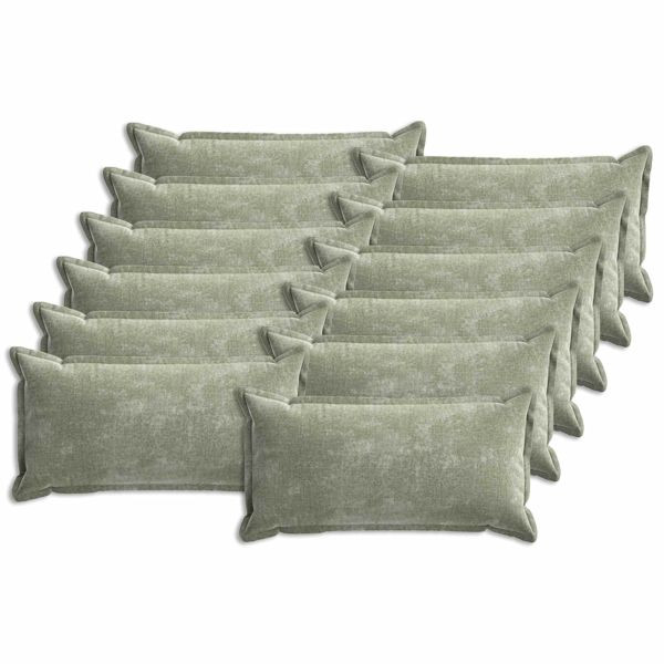 vidaXL Kissenbezug 12 Stk. HOUTEN Grün 40 x 80 cm Chenille-Stoff, 918237