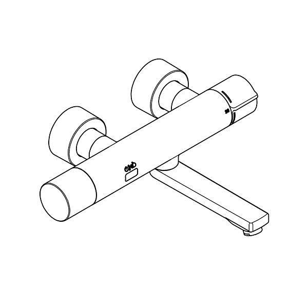 KWC Thermostatbatterie, F5, Zeitsteuerung, Wandbatterie, Schwenkauslauf, Ausladung 260 mm, vormontierte C-Moduleinheit, 6 V Batterie, 3600008357