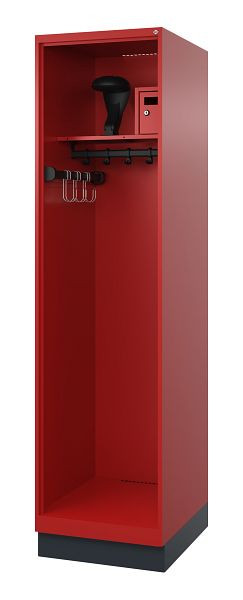 C+P Feuerwehrspind Evolo, Modell FLEXO, 1 Abteil, H1950B500T600 mm, Feuerrot, Sockel, 0493315-13 S10011