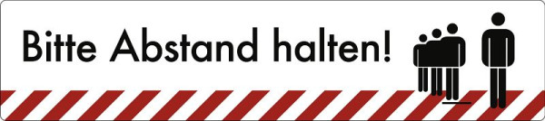 Moedel Fußbodenaufkleber Bitte Abstand halten!, Folie mit Acrylkleber, rutschhemmend, 900x200 mm, 99202