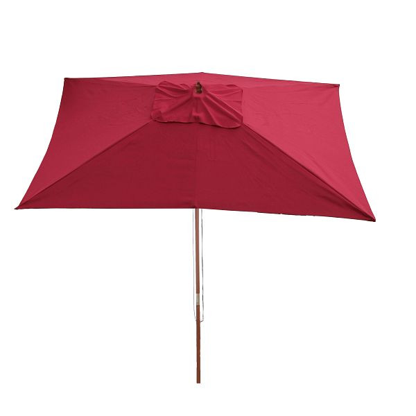 Mendler Sonnenschirm Florida, Gartenschirm Marktschirm, 2x3m Polyester/Holz 6kg, bordeaux, 25673