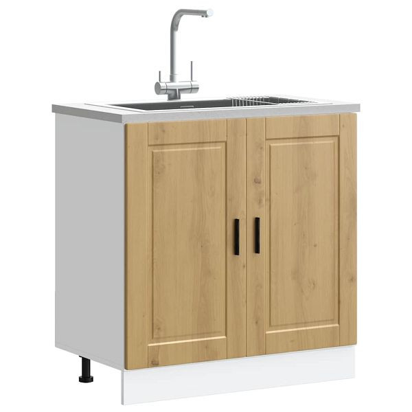 vidaXL Spülenunterschrank Porto Artisan-Eiche 80x46x81,5 cm, 853936