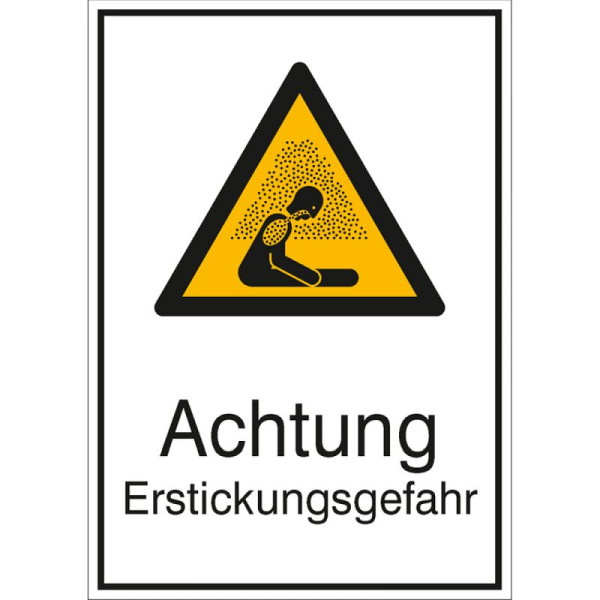 Stein HGS Kombischild mit Warnzeichen und Zusatztext, Warnung vor Erstickungsgefahr, 21.a8335