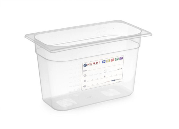 Hendi HACCP Aufbewahrungsbehälter 1/3, 4 L, LxBxH: 325x176x100 mm, Transparent, 880272