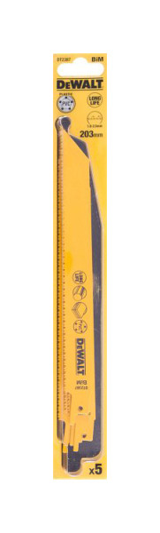 DeWalt Säbelsägeblatt BIM Uni 203mm, VE: 5 Stück, DT2387-QZ