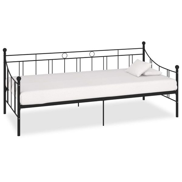 vidaXL Tagesbett-Rahmen Schwarz Metall 90x200 cm, 284669