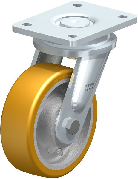 Blickle LO-GTH 150K Stahlgeschweißte Schwerlast-Lenkrolle, Blickle Extrathane®, Hellbraun, 267138