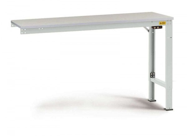 Manuflex ESD-Arbeitstisch UNIVERSAL Spezial Anbautisch mit Kautschukplatte, BxTxH = 1250 x 600 x 722-1022 mm, Lichtgrau, LU8023.7035