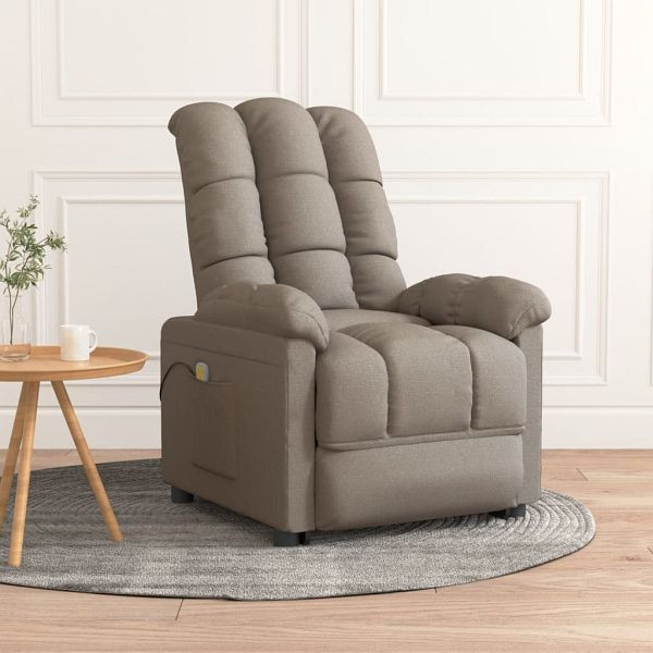 vidaXL Massagesessel Taupe Stoff, 289814, 8719883991573