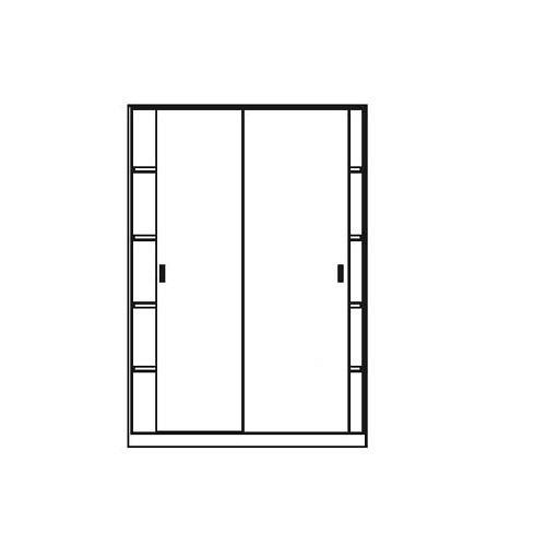 Deskin Schiebetürenschrank CONCEPT LINE, Buchedekor, Korpus Metall Alusilber, B 1200 x H 1900 x T 420 mm, 270273