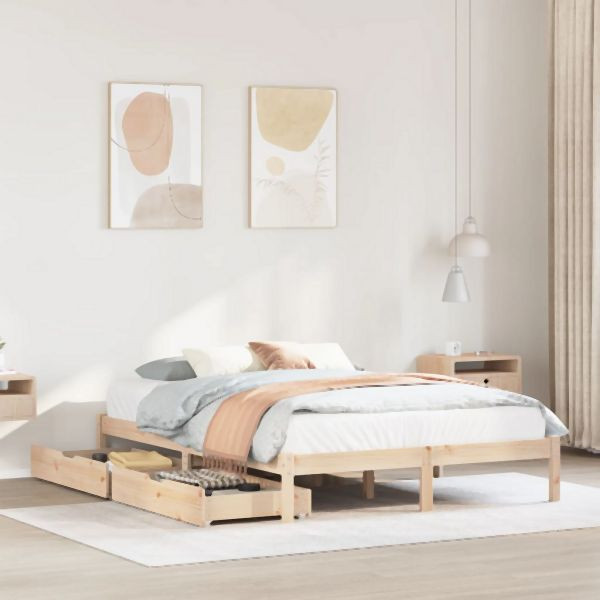 vidaXL Massivholzbett ohne Matratze 120x190 cm Kiefernholz, 3301424