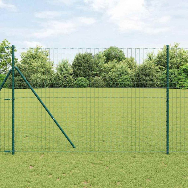 vidaXL Zaun mit Pfosten Grün 1.6 x 10 m Stahl, 3350353