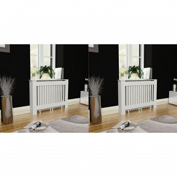 vidaXL Heizkörperabdeckung 2 Stück Weiß MDF 112 cm, 276003