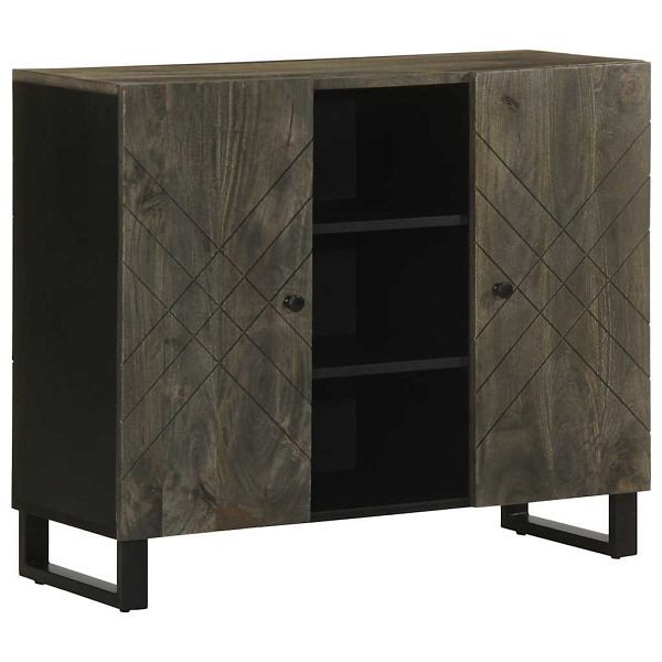 vidaXL Sideboard Schwarz 90x33x75 cm Massivholz Mango, 4017712