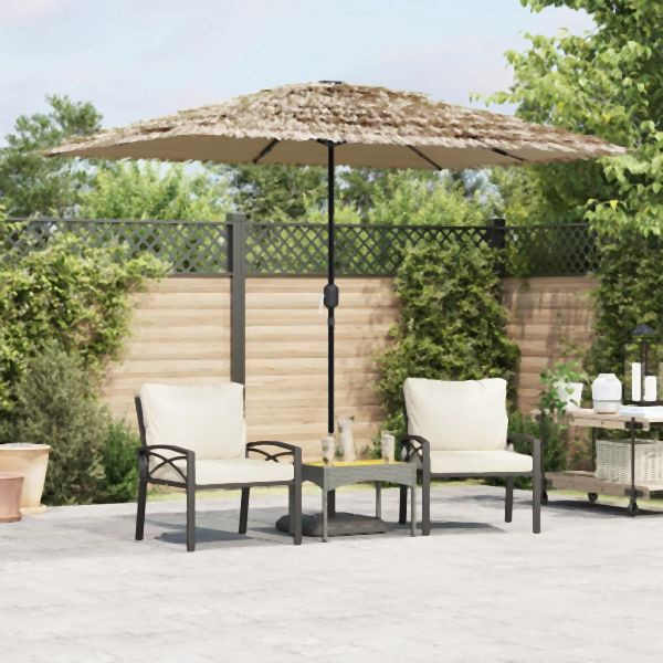 vidaXL Sonnenschirm mit LED und Stahlmast Braun 300x200x250 cm, 4005118