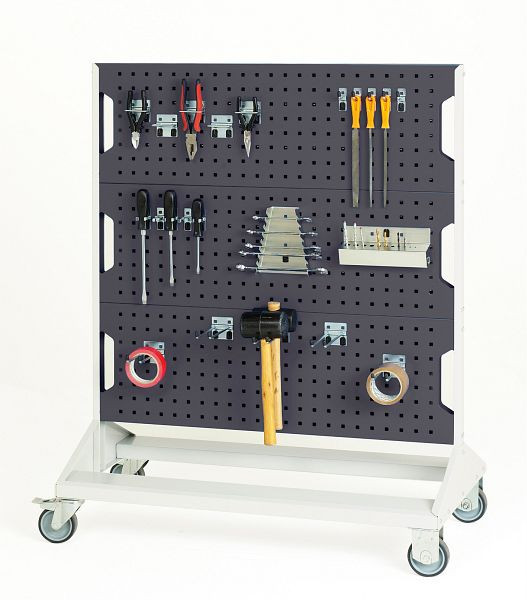 bott perfo Rack mobil mit 6 Lochplatten BxTxH: 1000 x 550 x 1250 mm, RAL 7016, 16917160.19V