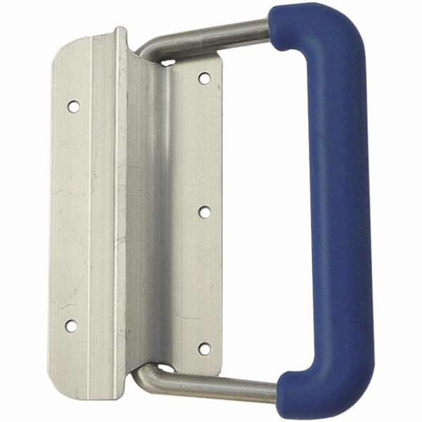 ZARGES Comfort-Federfallgriff, blau, extra breit, mit Kunststoffummantelung, 859966