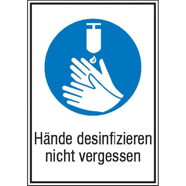 Stein HGS Kombischild, Hände desinfizieren nicht vergessen, 11.0705