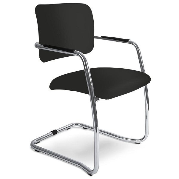 Deskin Besucherstuhl OSTRIA DV 4 - Rückenlehne standard, Freischwingergestell verchromt, Bezug Stoff AF schwarz, 359240