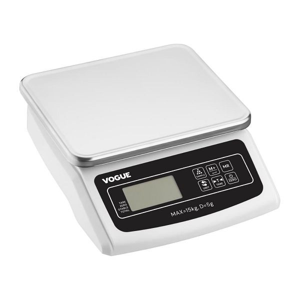 Vogue Elektronische Plattformwaage 15kg, Kapazität: 15kg, Teilung: 5g, Wiederaufladbare Batterie, HZ323