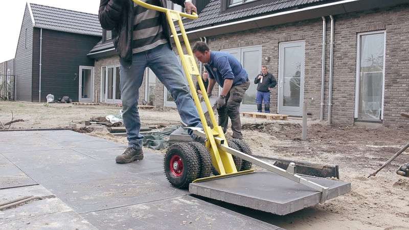 Optimas Plattenverlegewagen einstellbar zum Transport und Verlegen von