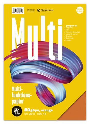 Staufen Multifunktionspapier 7X PLUS - A4, 80 g/qm, orange, 50 Blatt, 734050994