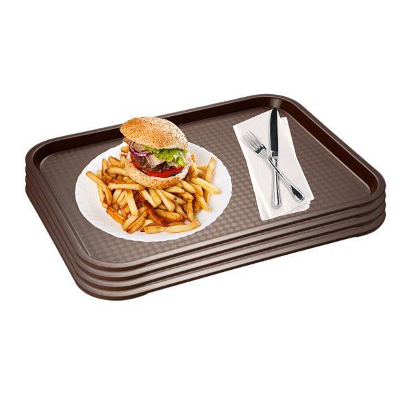APS Fast Food Tablett, Serviertablett, 45 x 35,5 cm, braun, VE: 4er-Set, 67529