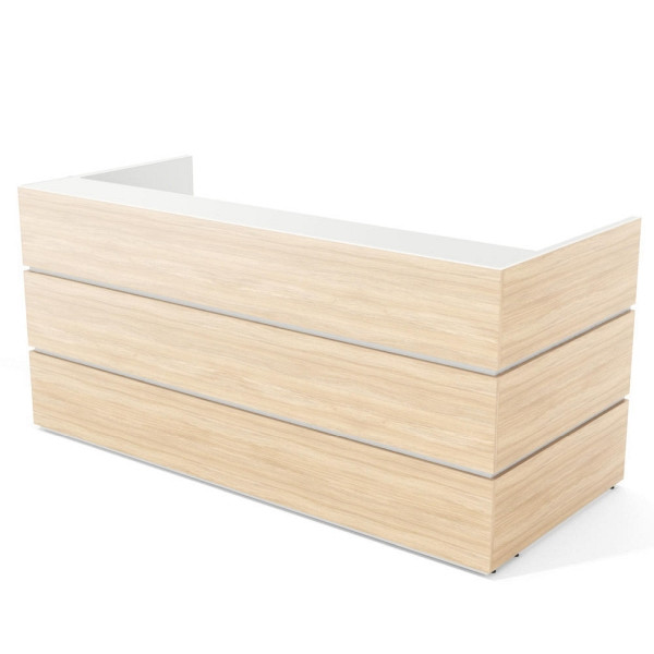 Deskin Theke PEARL, Eiche hell, B 2400 x T 1050 x H 1120 mm, 288178