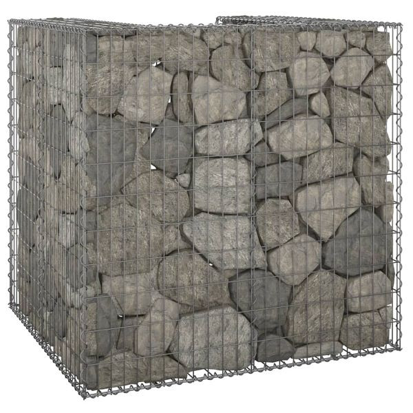 vidaXL Gabionenwand für Mülltonnen Verzinkter Stahl 110x100x110 cm, 151298