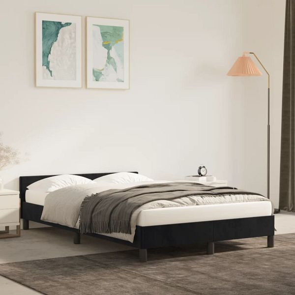 vidaXL Bettgestell mit Kopfteil Schwarz 120x200 cm Samt, 347563