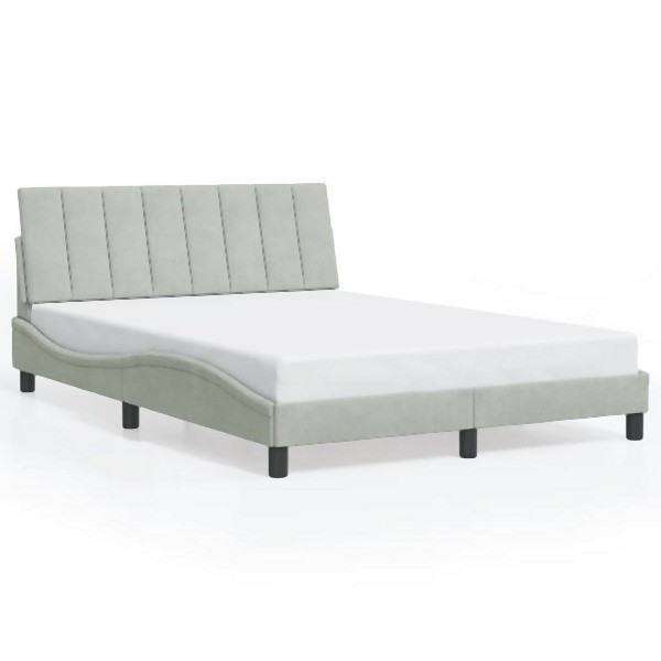 vidaXL Bettgestell mit Kopfteil Hellgrau 140x190 cm Samt, 3207843