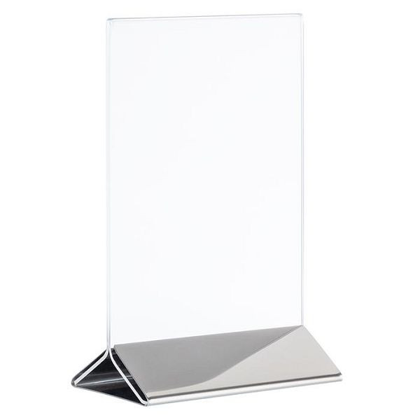 APS Kartenhalter, 2-teilig, 21 x 7 cm, Höhe: 32 cm, Edelstahl, Acryl, passend für DIN A4, 71523
