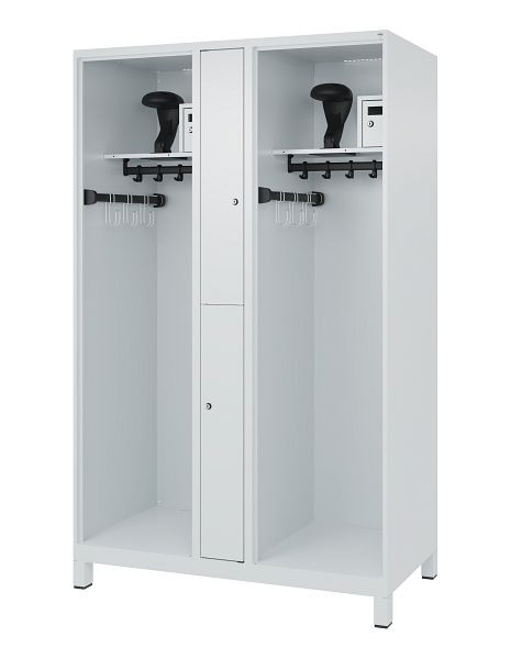 C+P Feuerwehrspind Evolo, Modell MAXI, 2 Abteile, H1850B1200T600 mm, Lichtgrau, Füße, 0496315-020 S10006