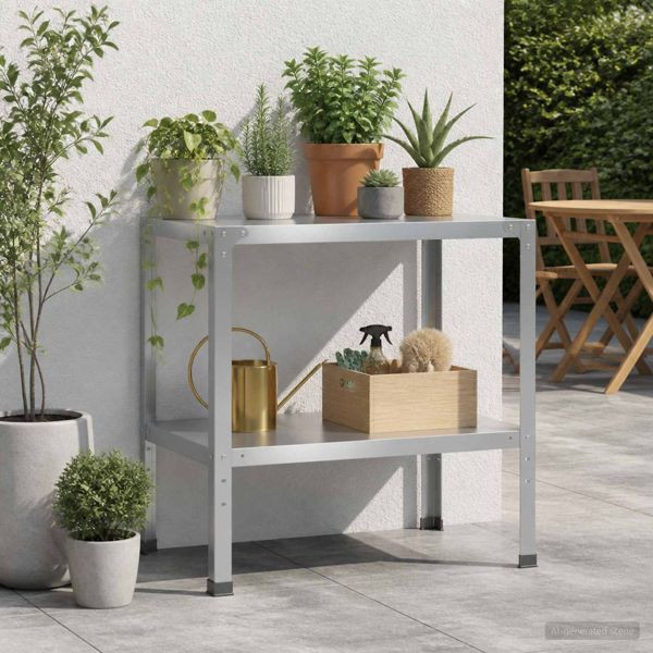 vidaXL Pflanztisch 100 x 50 x 80 cm Verzinkter Stahl Silber, 8014881