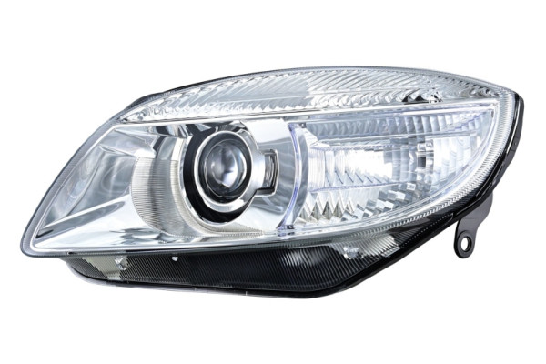 HELLA Halogen-Hauptscheinwerfer, für u.a. Skoda Fabia II (542) / Roomster (5J7), with lens system, für Rechtsverkehr, links, 1ZV 247 025-291